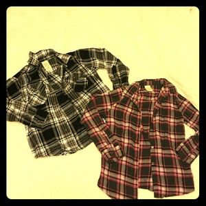 Girls' plaid flannel shirts
